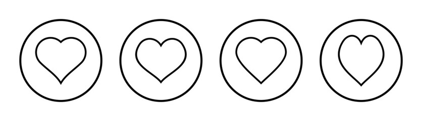 Love icon set illustration. Heart sign and symbol. Like icon vector.