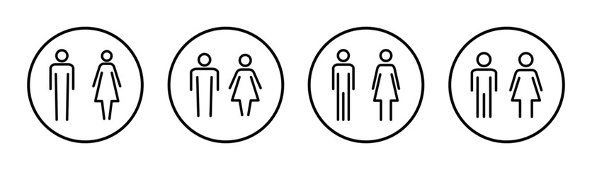 Man and woman icon set illustration. male and female sign and symbol. Girls and boys