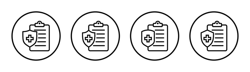 Medical insurance icon set illustration. health insurance sign and symbol