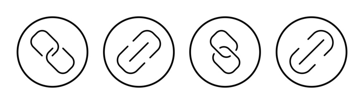 Link icon set illustration. Hyperlink chain sign and symbol