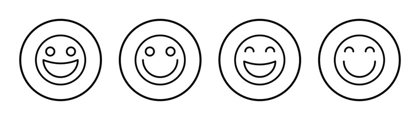 Fototapeta premium smile icon set illustration. smile emoticon icon. feedback sign and symbol