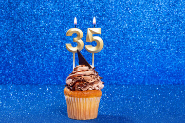 Cupcake With Number For Celebration Of Birthday Or Anniversary