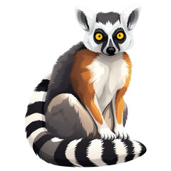 Lemur illustration isolated - Generative AI