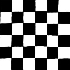 seamless repeating pattern with hand drawn checkerboard in black and white