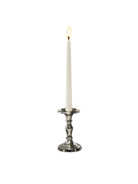 Candle on candlestick, transparent background