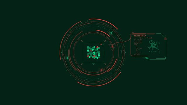 Alien organism research HUD for sci-fi interface.