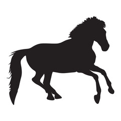 Fototapeta na wymiar A Horse Flat Vector Silhouette Illustration, Horse Black Color silhouette