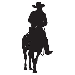 A Raider Ride a Horse Vector Silhouette Flat Illustration