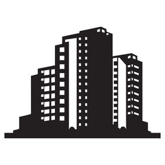 This is a Building Logo Concept Clipart Flat Illustration Silhouette.