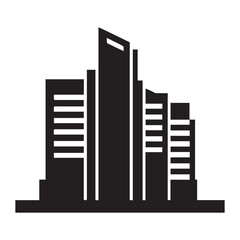 Obraz premium This is a Building Logo Concept Clipart Flat Illustration Silhouette.
