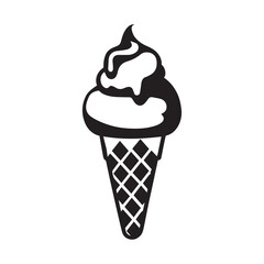Ice Cream Vector Silhouette black color