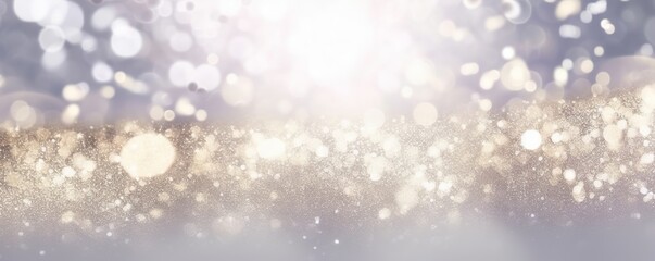 Abstract Glitter vintage Lights Background in gold, and white. created with Generative AI technology