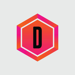 D logo Colorful Vector Design. Icon Concept. Abstract modern