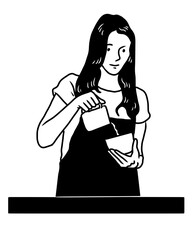 Barista In Coffee Shop. Make A Coffee. Business Coffee Shop