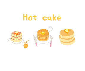 ホットケーキのイラストセット