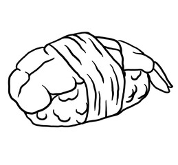hand drawn nigiri sushi illustration