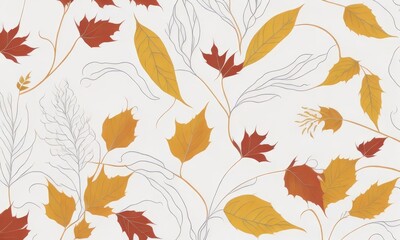 Obraz premium Illustration pattern abstract background of autumn leaves