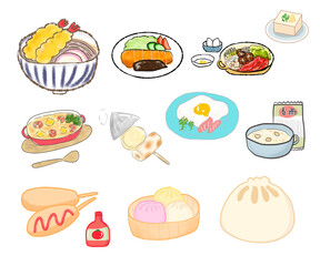 色んな食べ物イラストセット