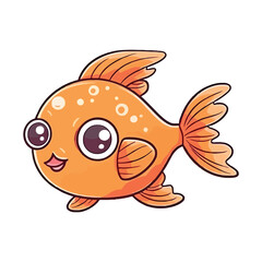Cheerful Fish: Lively 2D Illustration Brimming with Cuteness
