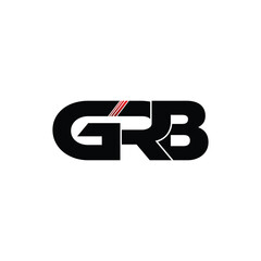 GRB letter monogram logo design vector
