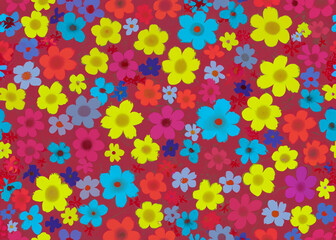 abstract flower and plant background, seamless wallpaper background, created with generative ai technology