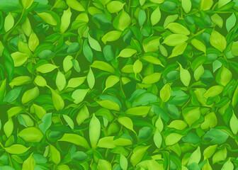 Fototapeta na wymiar abstract green leaves background created with generative ai technology