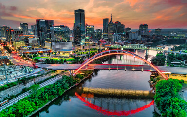 Nashville city sunset - Powered by Adobe