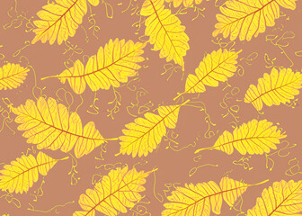 Naklejka na ściany i meble abstract autumn leaves background in various colors created with generative ai technology