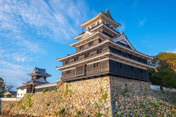 Nakatsu, Japan - Nov 26 2022: Nakatsu Castle known as one of the three mizujiro, or 