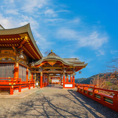 Fototapeta na wymiar Yutoku Inari shrine in Kashima City, Saga Prefecture. It's considered one of Japan's top three shrines dedicated to Inari alongside Fushimi Inari in Kyoto and Toyokawa Inari in Aichi