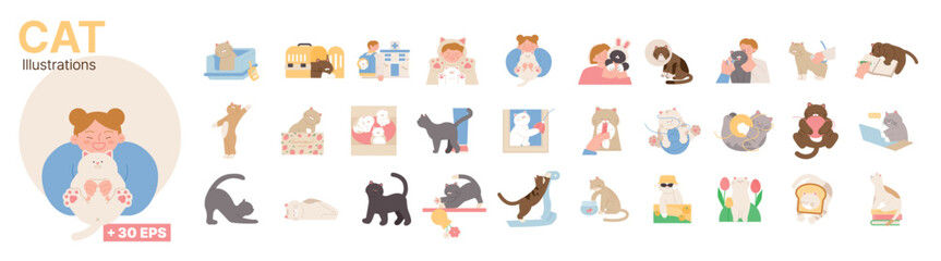 Cute cat. Cat lifestyle. They play around, go to the hospital, have accidents, and have fun.