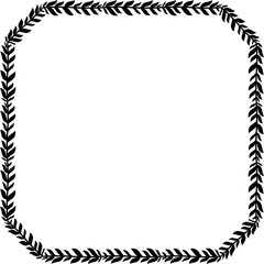 Obraz premium Square Emerald Frame Leaves wreath vector border floral photo frame Black romantic Botanical Branches decoration wedding anniversary birthday new year newborn Christmas valentine winner award 