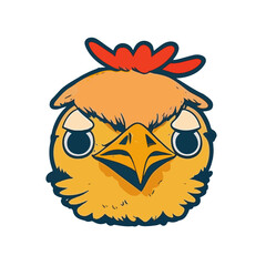 chicken head for fast food fried chicken mascot illustration