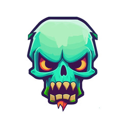 green skull slime mascot illustration