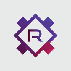 R logo Colorful Vector Design. Icon Concept. Abstract modern