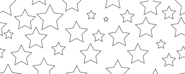 outline stars seamless pattern