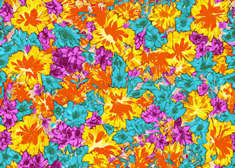 Obraz premium abstract flower and plant background, seamless wallpaper background, created with generative ai technology