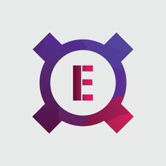 E logo Colorful Vector Design. Icon Concept. Abstract modern
