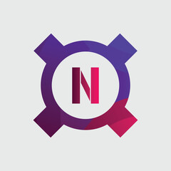 N logo Colorful Vector Design. Icon Concept. Abstract modern