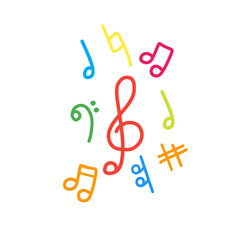 colorful musical notes