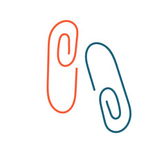Fototapeta premium paper clip hand drawn stationery vector
