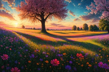 Obraz na płótnie Canvas Ewige Blütenpracht: Die Magie der Natur im sanften Licht der Sonne - Generative AI 5