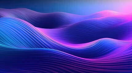 0646. Blue Green and Purple Digital Waves Background. Generative AI
