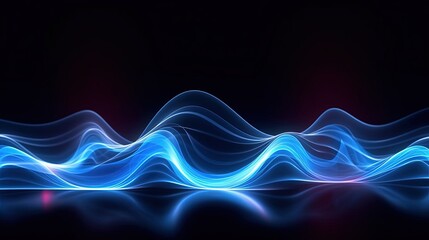 0670. Chrome Blue Digital Waves. Cyber security concept art Background. Generative AI