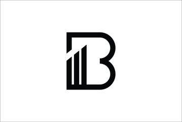 logo B letter with three line