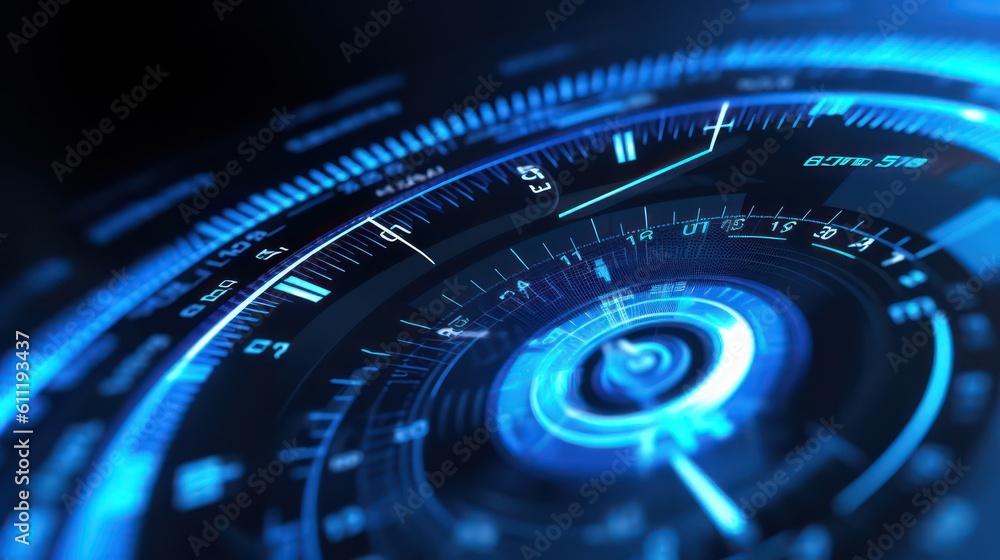 Aufkleber ai generated 3d close-up image of a digital watch face with blurred bokeh background