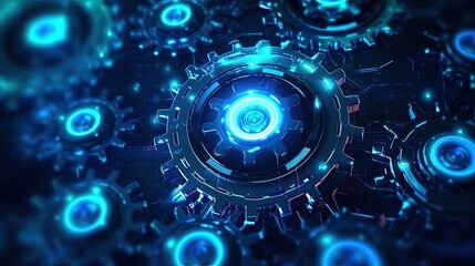 Obraz premium 0752. Gears configuration and security settings of systems. Background. Generative AI