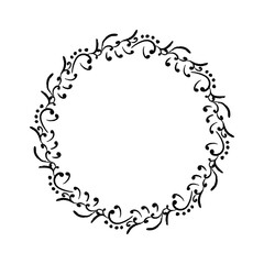 Vintage frame.Calligraphic design elements . Decorative swirls or scrolls.