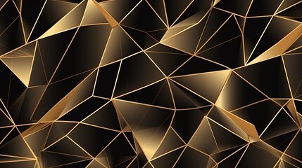 0796. Golden Line Grid Abstract Geometric Background. Generative AI
