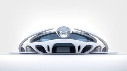 3D futuristic sci-fi white city architecture with organic skyscrapers, for science fiction or fantasy backgrounds, Abstract building, Generative AI illustration